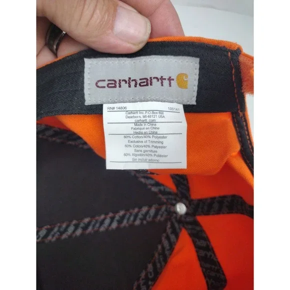 Hard To Find Colorway CARHARTT Orange Quick Duck Adjustable Hat NWOT - Picture 9 of 9